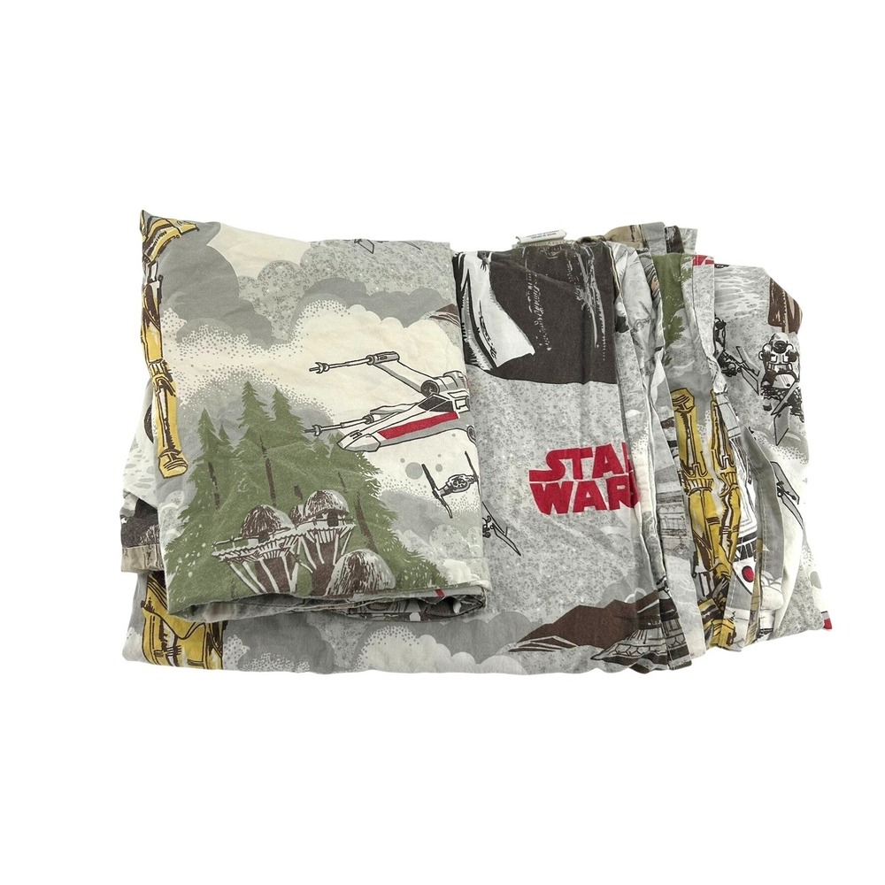 Pottery Barn Kids Star Wars Twin Flat Sheet & Pillowcase Organic Cotton 2013
